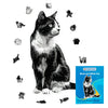 Animal Jigsaw Puzzle > Wooden Jigsaw Puzzle > Jigsaw Puzzle A4 + Paper Box Black and White Cat - Jigsaw Puzzle