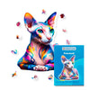 Animal Jigsaw Puzzle > Wooden Jigsaw Puzzle > Jigsaw Puzzle A4 + Paper Box Peterbald Cat - Jigsaw Puzzle