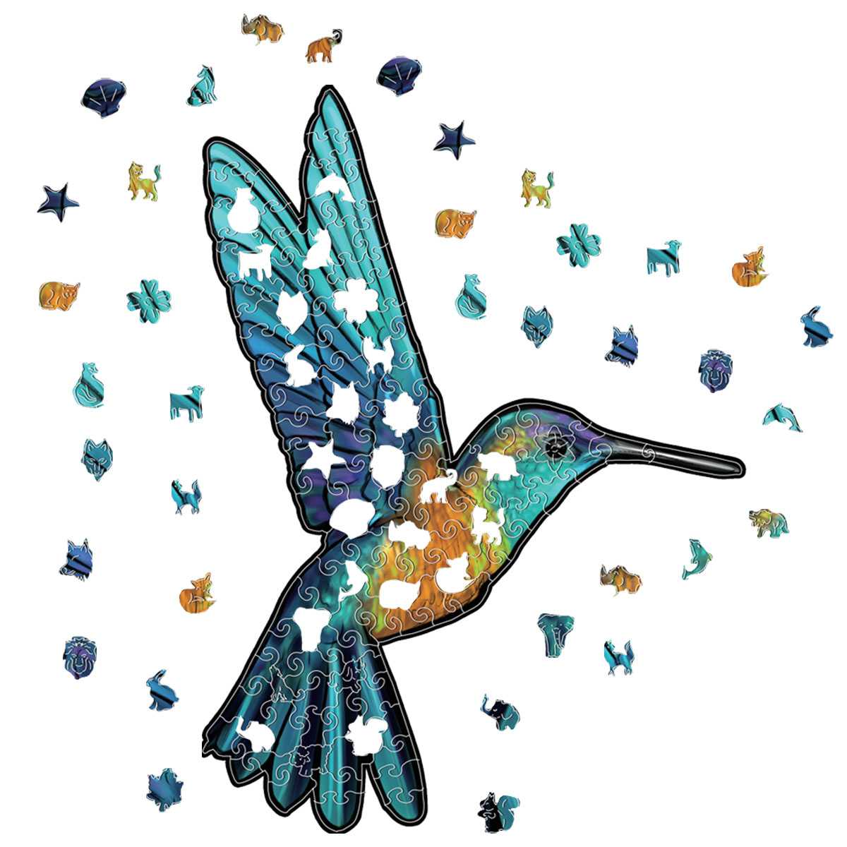Kolibries Blauw - Puzzel