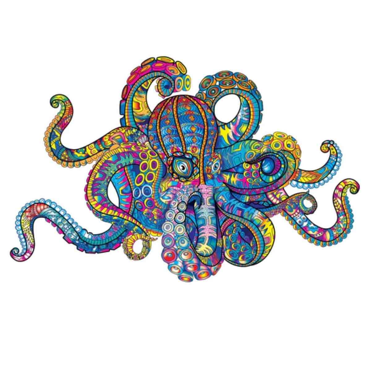 Kleurrijke Octopus - Houten Puzzel