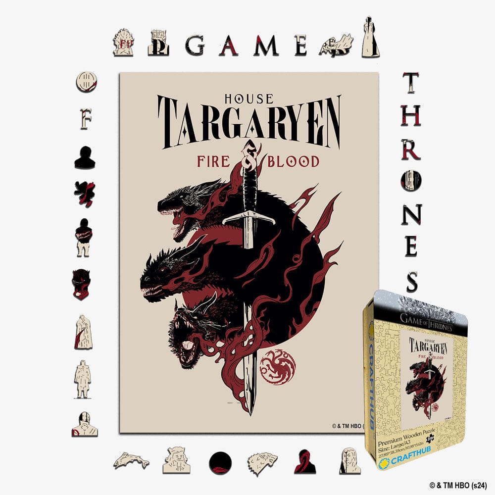Animal Jigsaw Puzzle > Wooden Jigsaw Puzzle > Jigsaw Puzzle House Targaryen - Wooden Jigsaw Puzzle