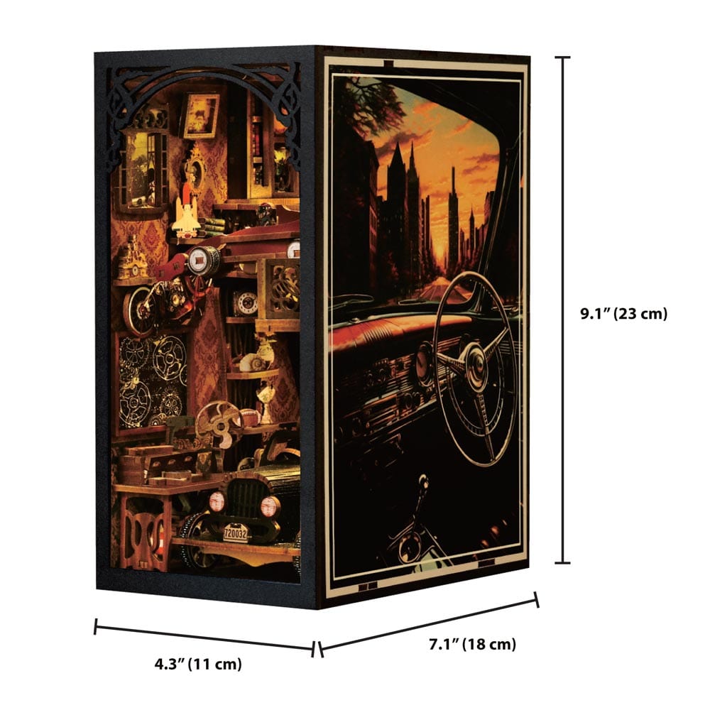 3D Wooden Puzzles 255 Pieces | 9.1"x7.1"x4.3" Car Players - DIY Book Nook Kit