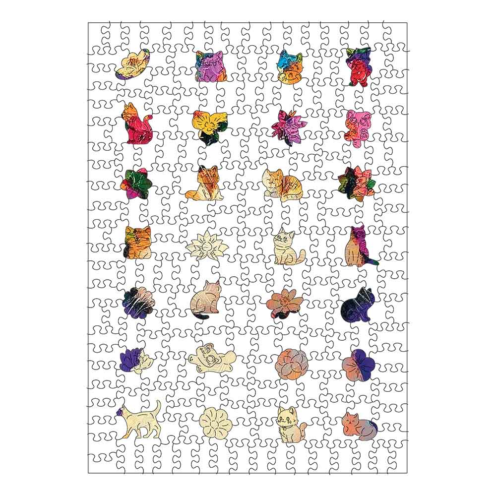 Bloemenkat - Houten Legpuzzel