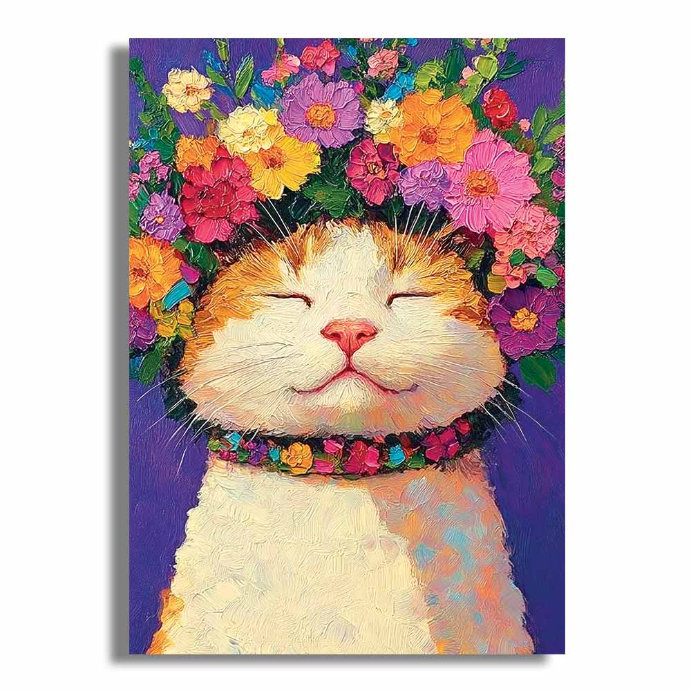 Bloemenkat - Houten Legpuzzel