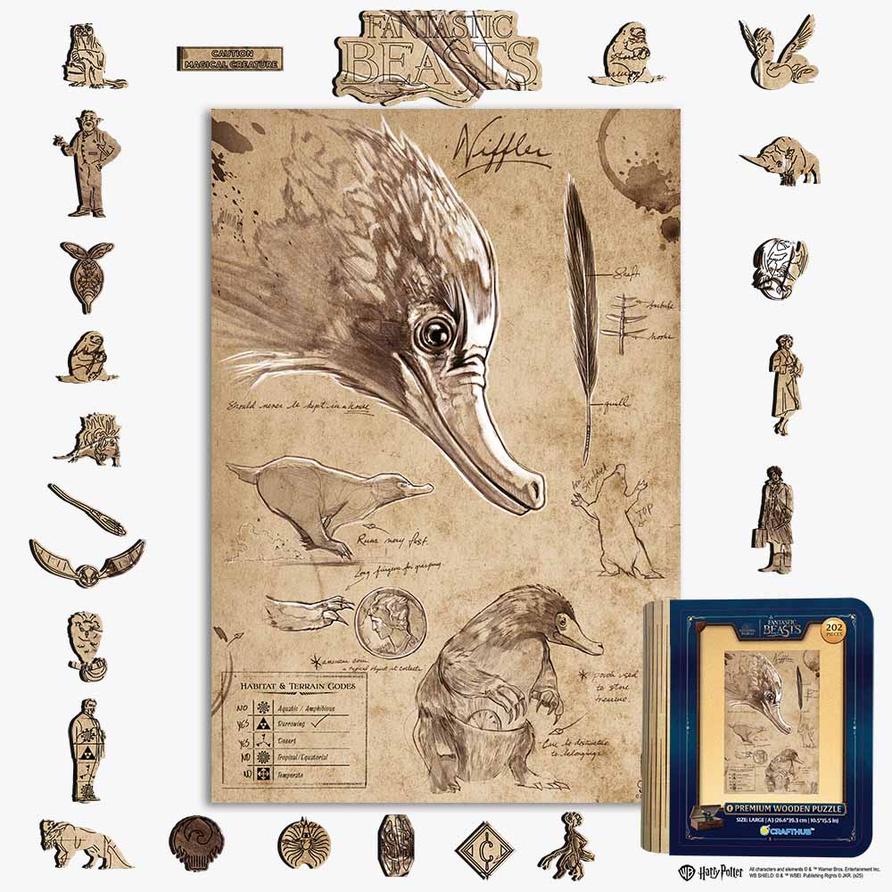 Niffler Tovenaarsschets - Houten Puzzel