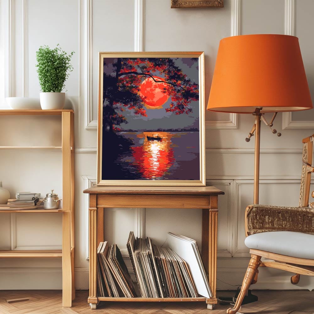 Painting By Numbers Kits 15.7" x 19.6" (40 x 50cm) Red Moon - Paint By Numbers Kit