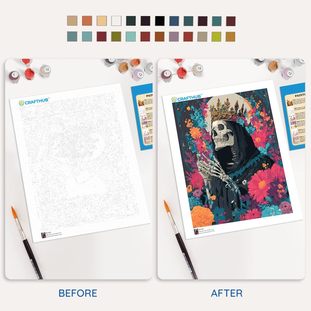 Painting By Numbers Kits 15.7" x 19.6" (40 x 50cm) Skull King - Paint By Numbers Kit