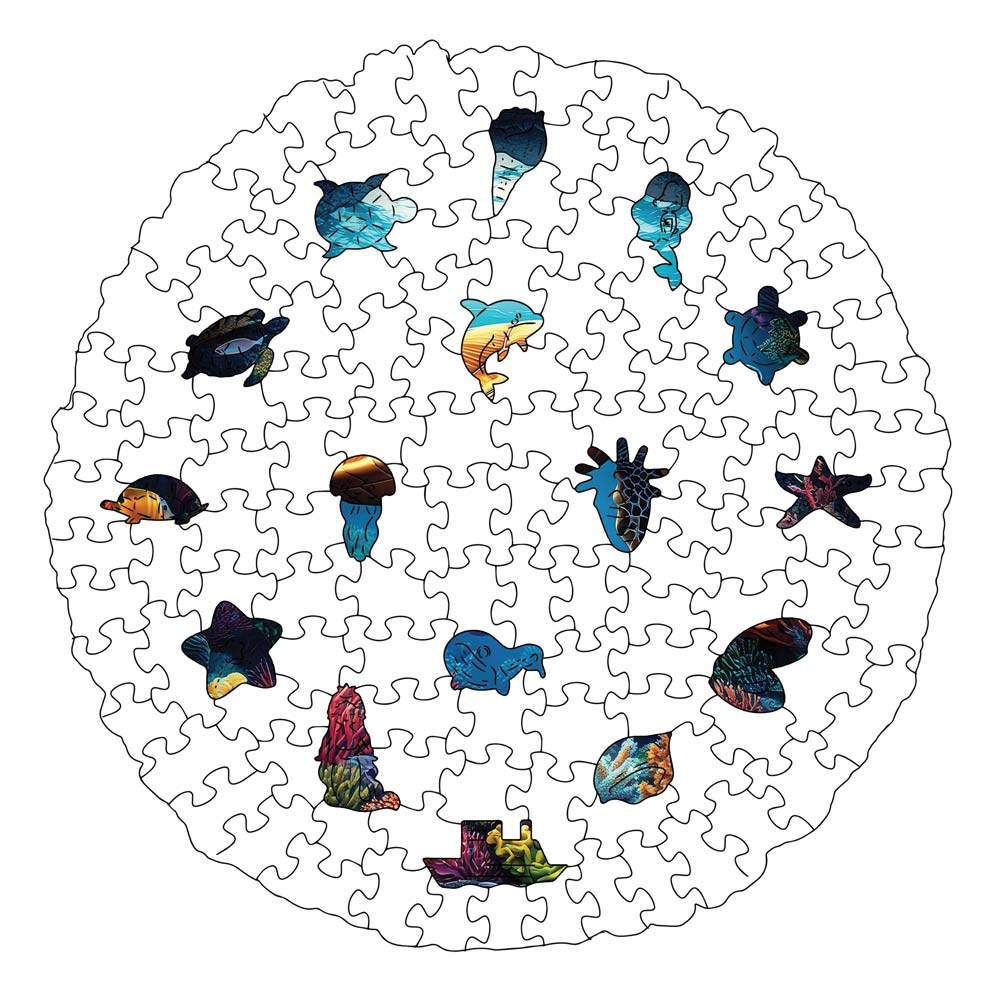 Koraal Schildpad - Houten Puzzel