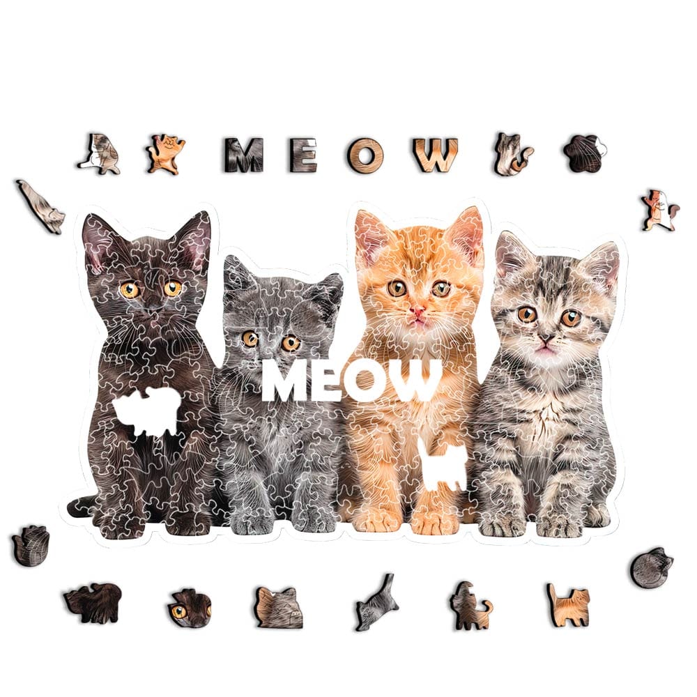 Animal Jigsaw Puzzle > Wooden Jigsaw Puzzle > Jigsaw Puzzle Four Kittens - Jigsaw Puzzle