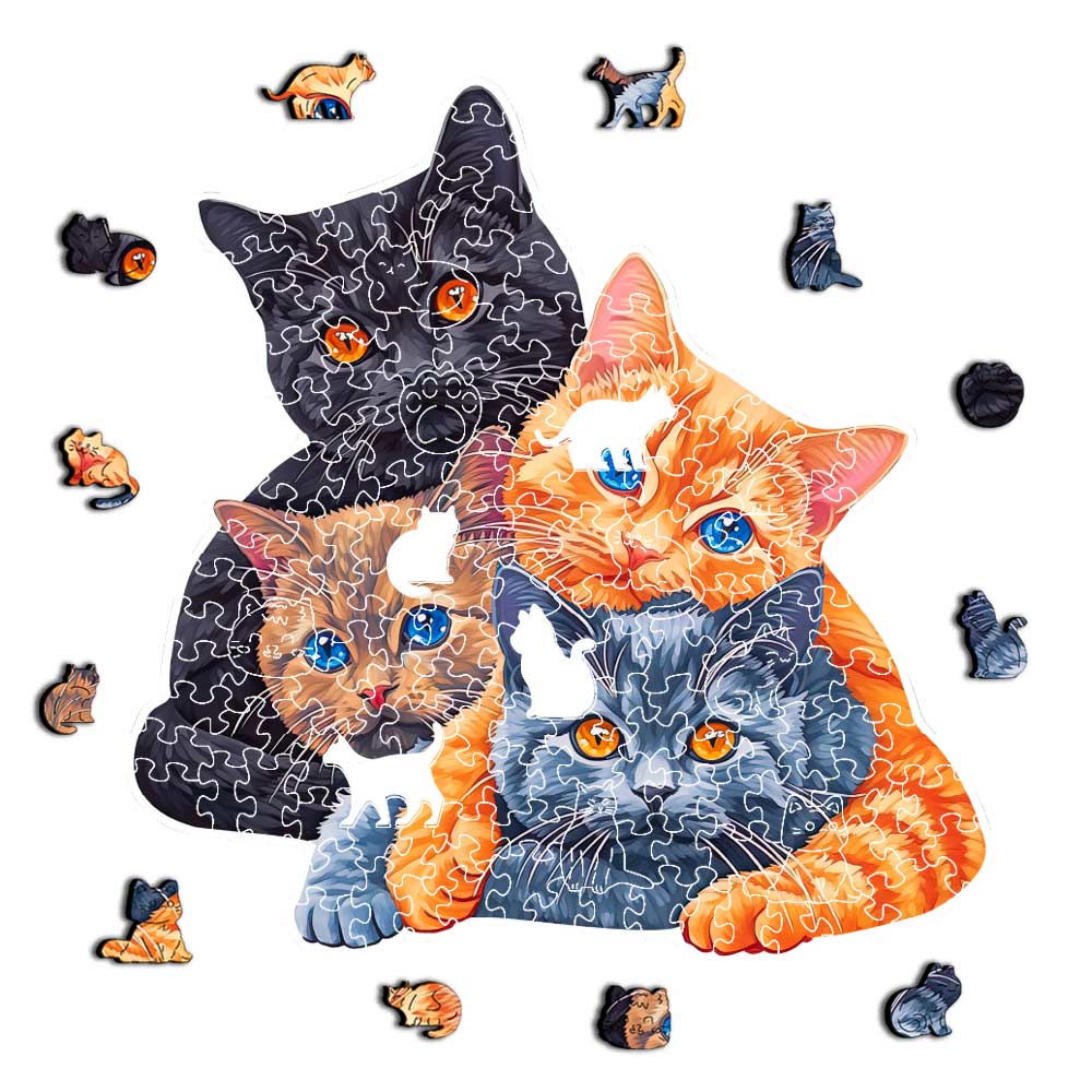 Animal Jigsaw Puzzle > Wooden Jigsaw Puzzle > Jigsaw Puzzle Dreamy Cats - Jigsaw Puzzle