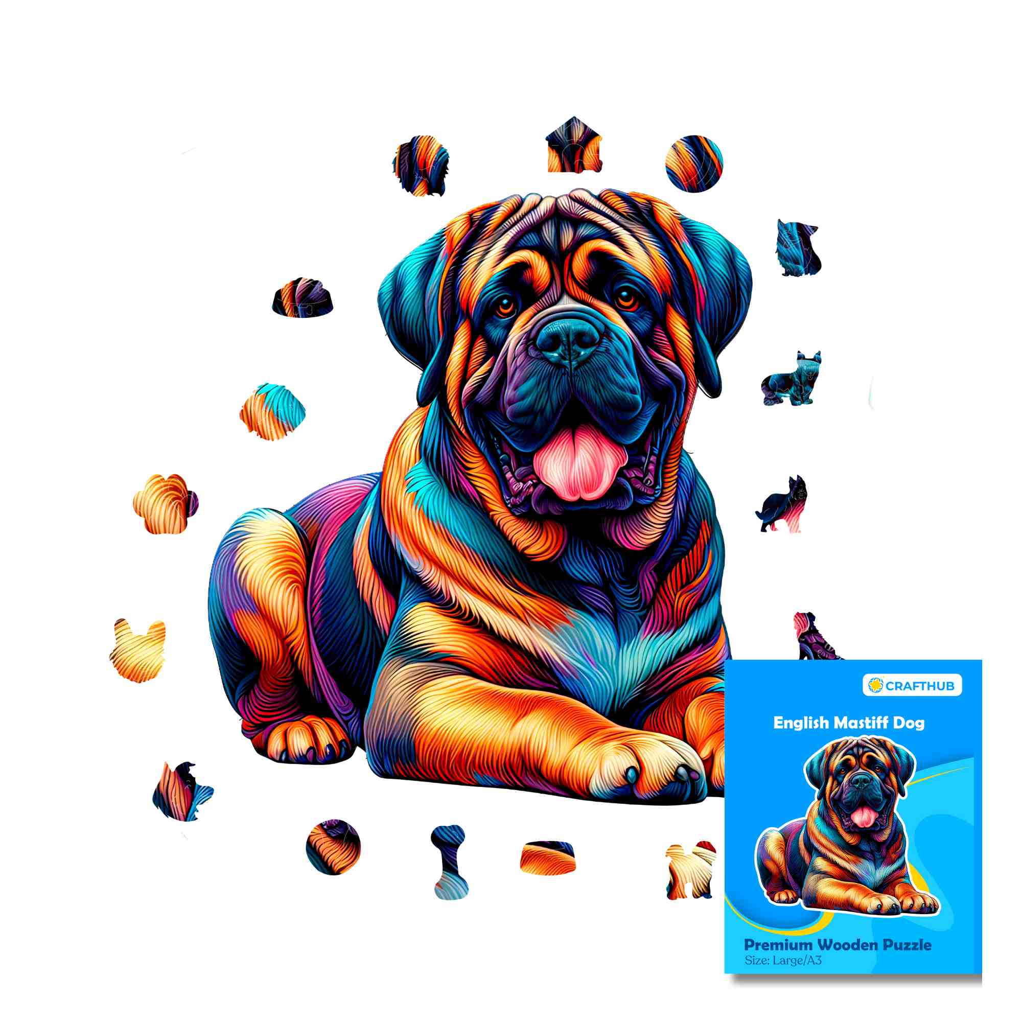 Animal Jigsaw Puzzle > Wooden Jigsaw Puzzle > Jigsaw Puzzle A4 English Mastiff Dog - Jigsaw Puzzle