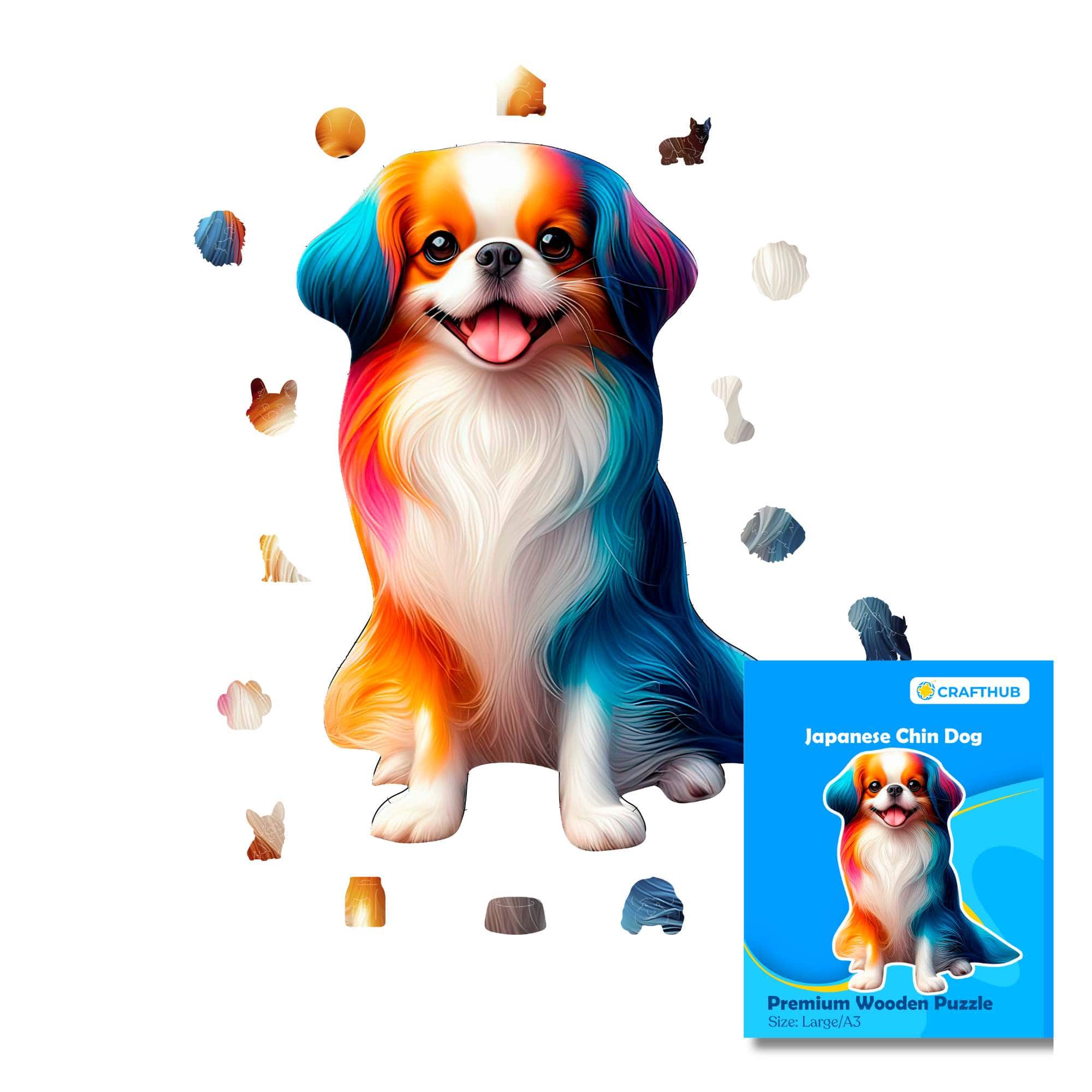Animal Jigsaw Puzzle > Wooden Jigsaw Puzzle > Jigsaw Puzzle Japanese Chin Dog - Jigsaw Puzzle