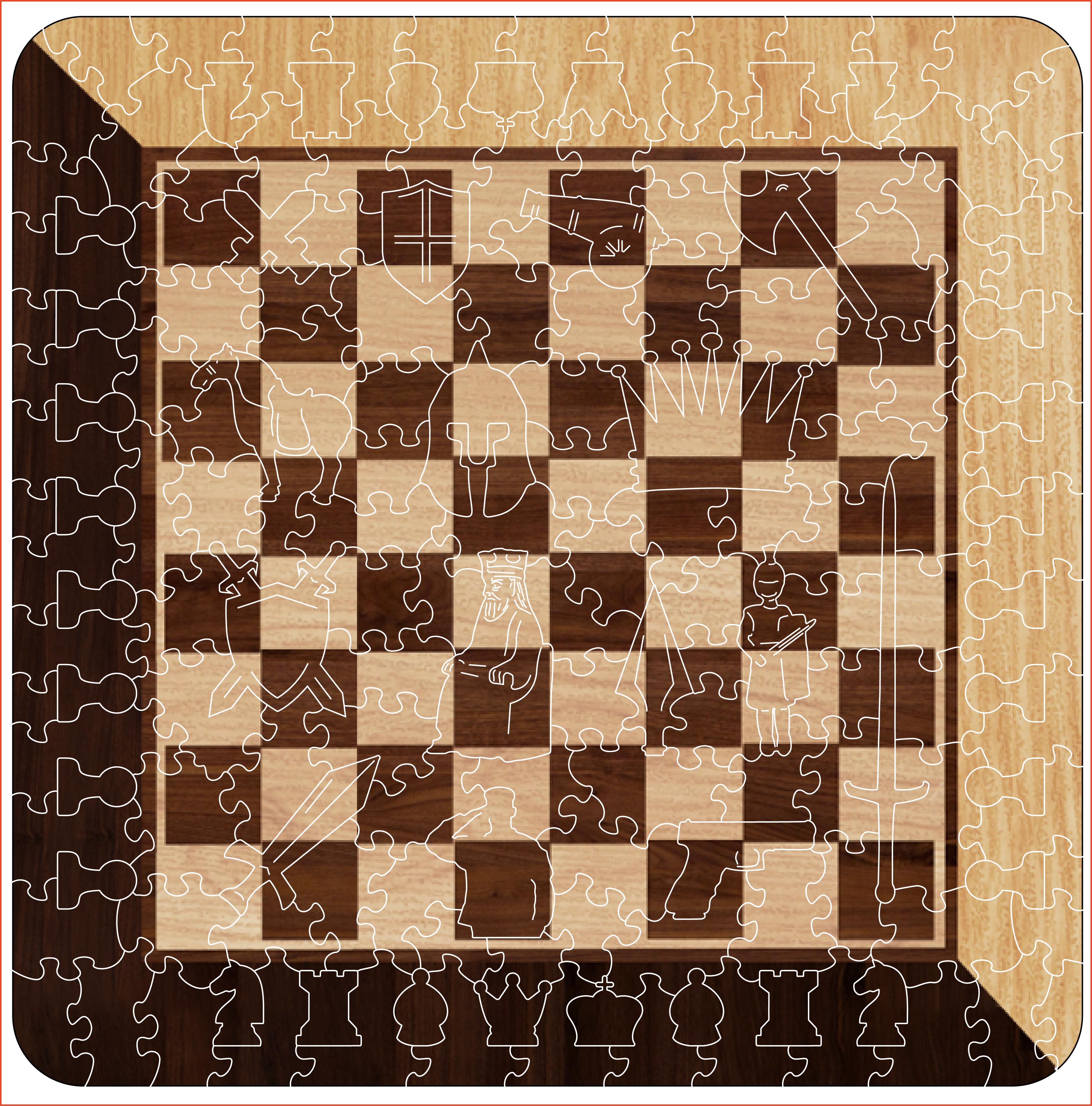 Animal Jigsaw Puzzle > Wooden Jigsaw Puzzle > Jigsaw Puzzle A3 Chess - Jigsaw Puzzle