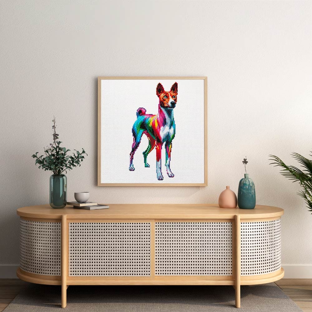 15.7"x15.7" / 40cm x 40cm Basenji Dog - Diamond Painting Kit