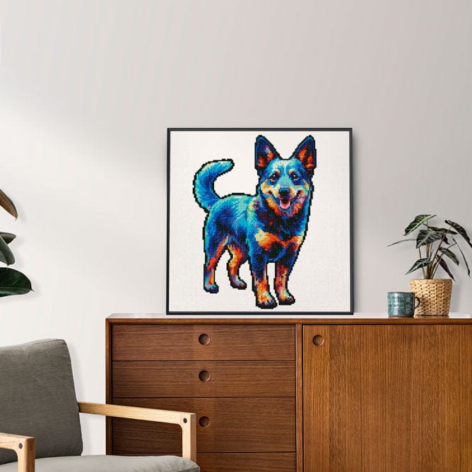 15.7"x15.7" / 40cm x 40cm Blue Heeler Dog - Diamond Painting Kit