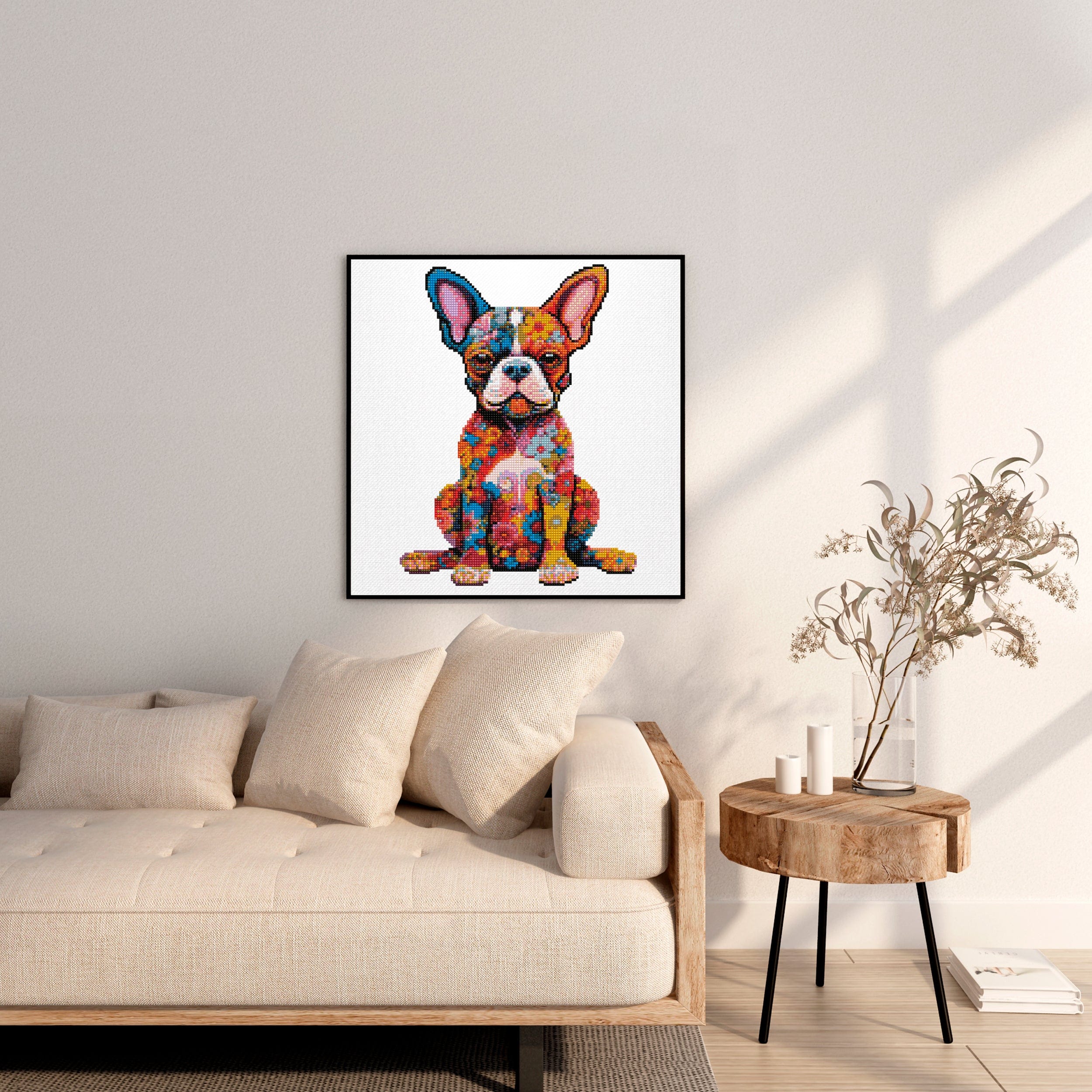 15.7"x15.7" / 40cm x 40cm Boston Terrier Dog - Diamond Painting Kit