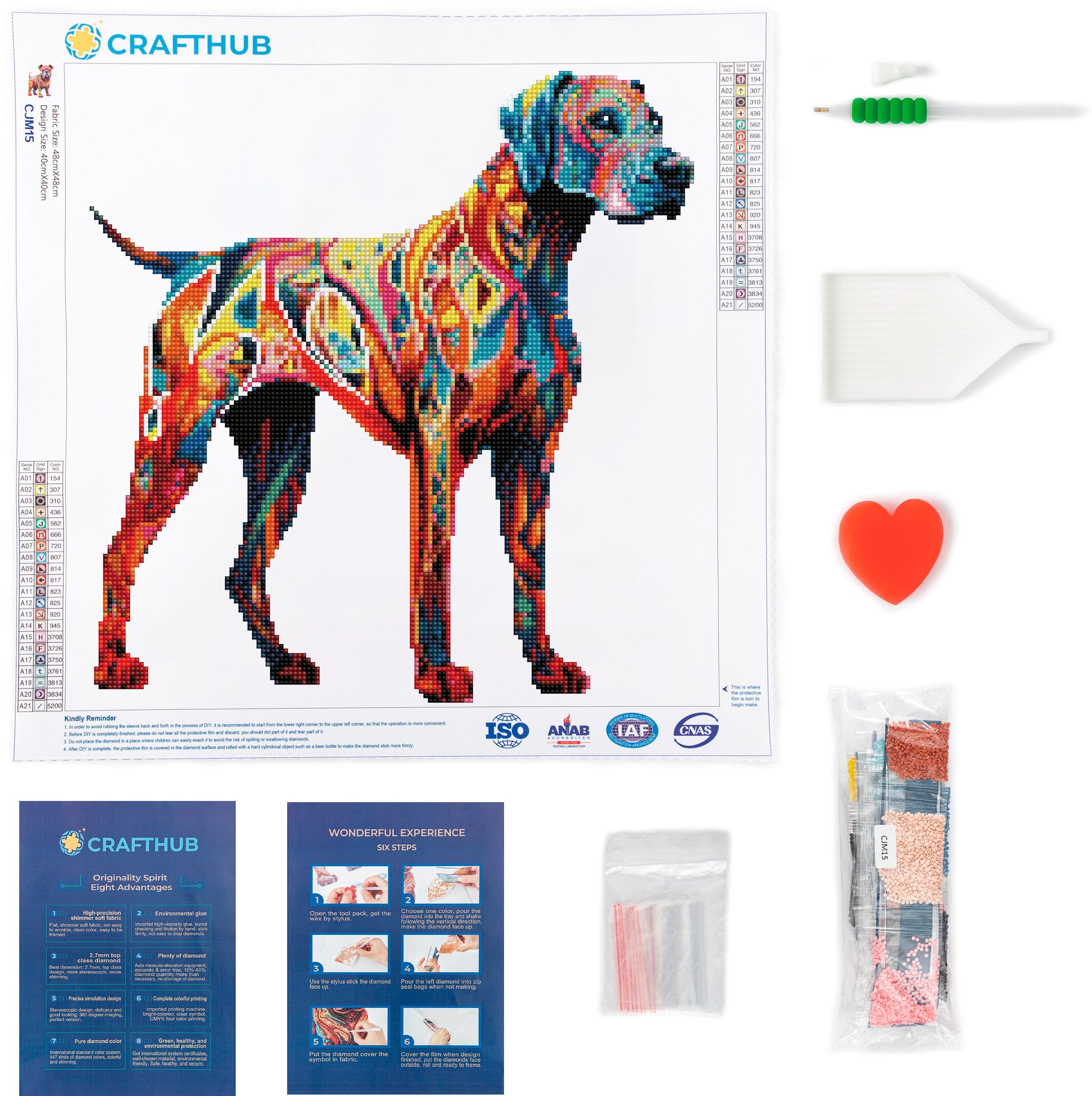 15.7"x15.7" / 40cm x 40cm Great Dane Dog - Diamond Painting Kit