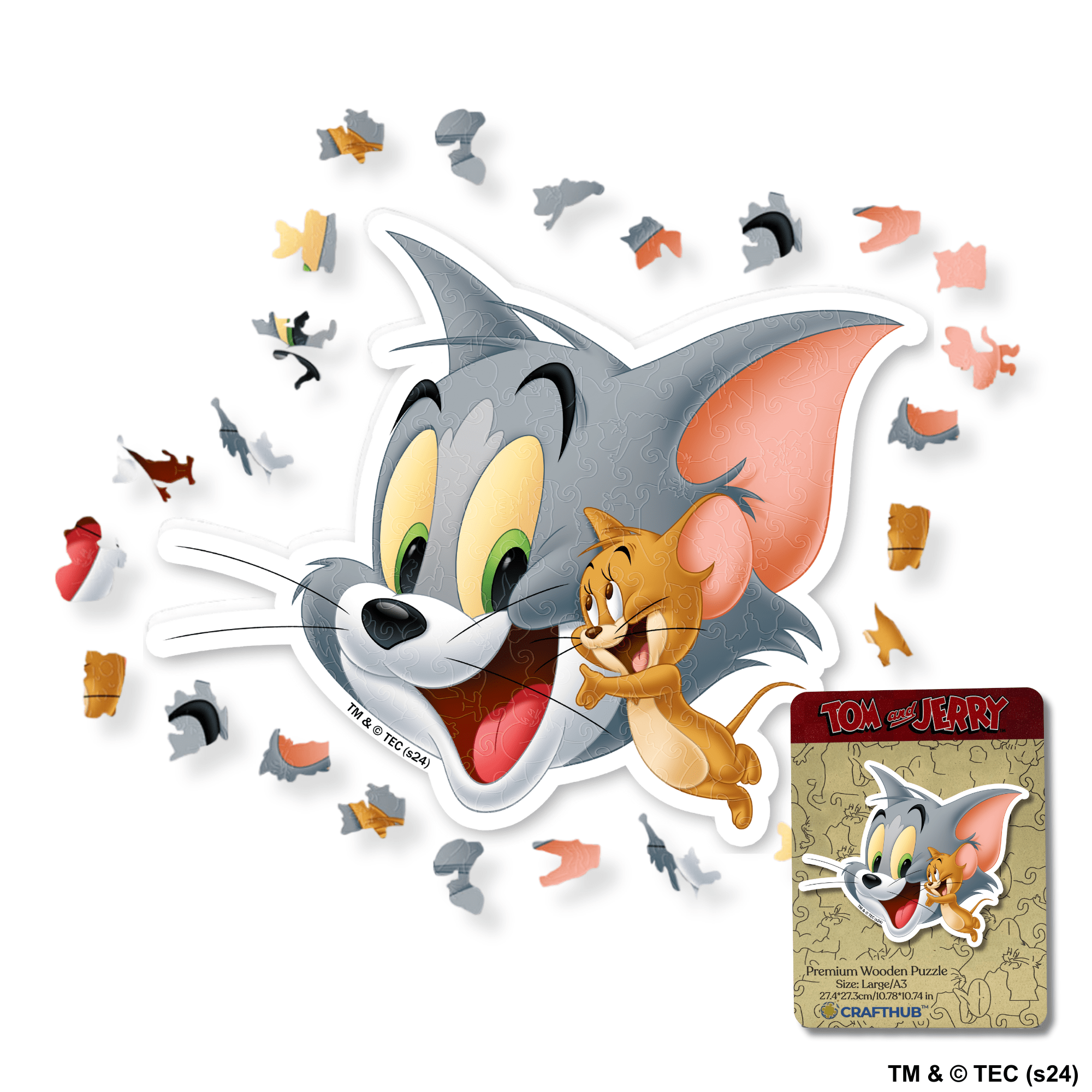 Animal Jigsaw Puzzle > Wooden Jigsaw Puzzle > Jigsaw Puzzle A3 Joyful Tom & Jerry Wooden Jigsaw Puzzle