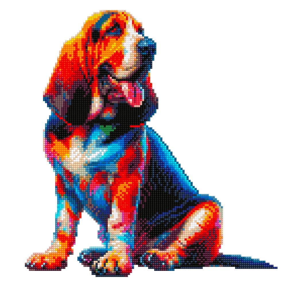 15.7"x15.7" / 40cm x 40cm Bloodhound Dog - Diamond Painting Kit