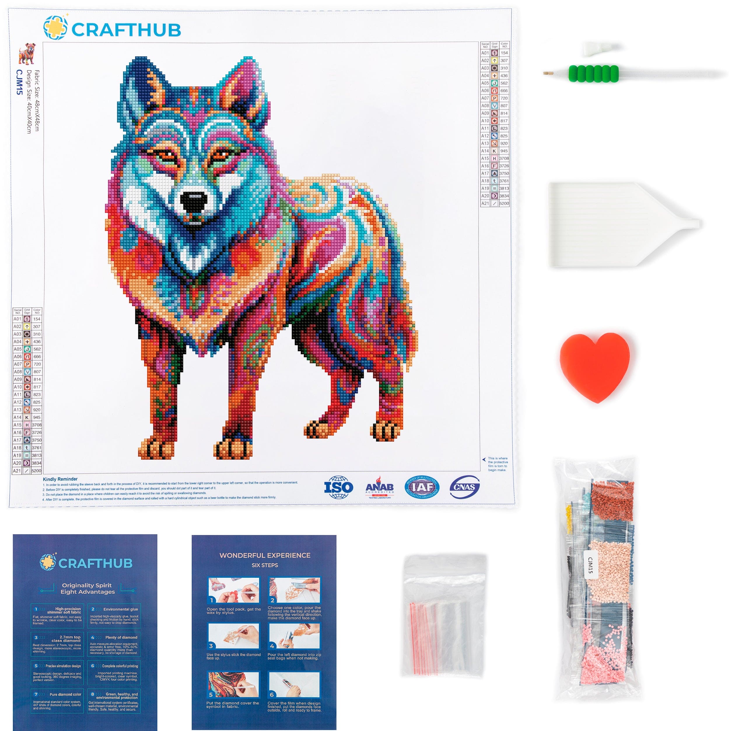 15.7"x15.7" / 40cm x 40cm Siberian Husky Dog - Diamond Painting Kit