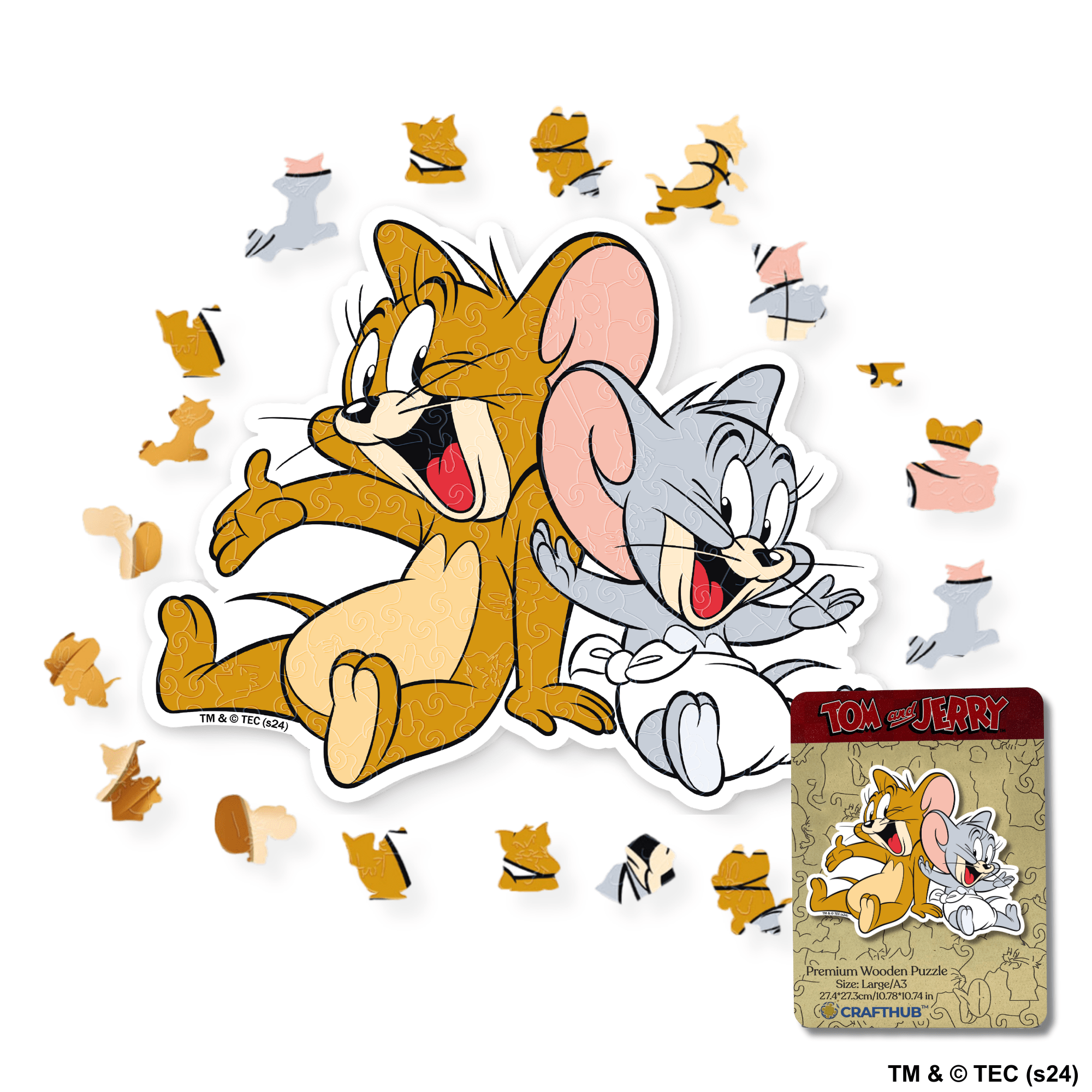 Animal Jigsaw Puzzle > Wooden Jigsaw Puzzle > Jigsaw Puzzle A3 Jerry & Tuffy Wooden Jigsaw Puzzle