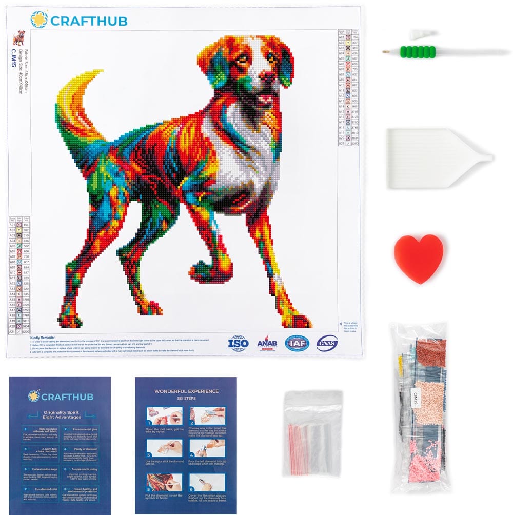 15.7"x15.7" / 40cm x 40cm Brittany Dog - Diamond Painting Kit