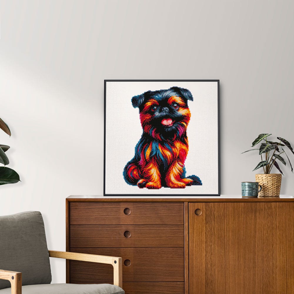 15.7"x15.7" / 40cm x 40cm Brussels Griffon Dog - Diamond Painting Kit