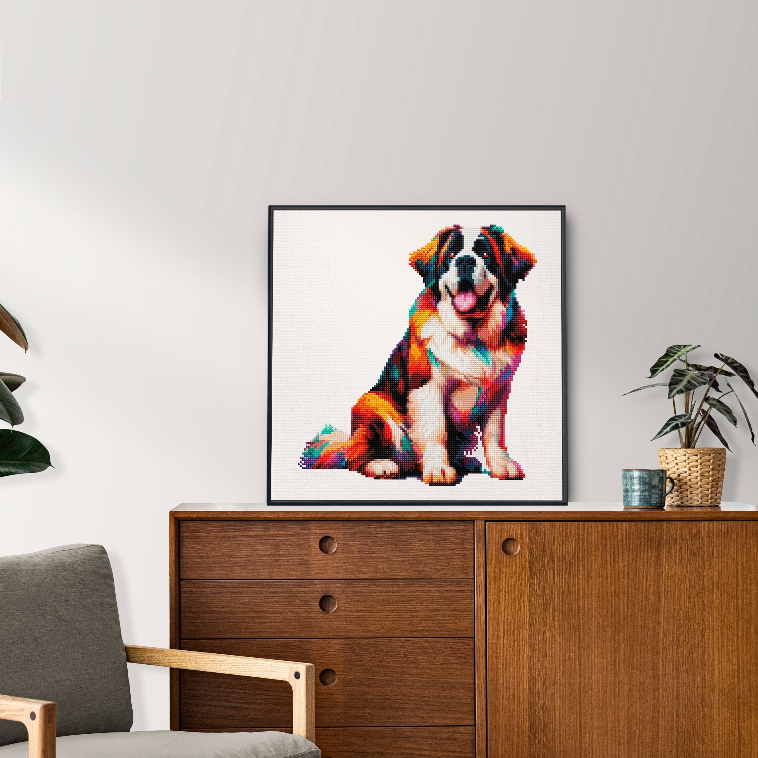 15.7"x15.7" / 40cm x 40cm Saint Bernard Dog - Diamond Painting Kit