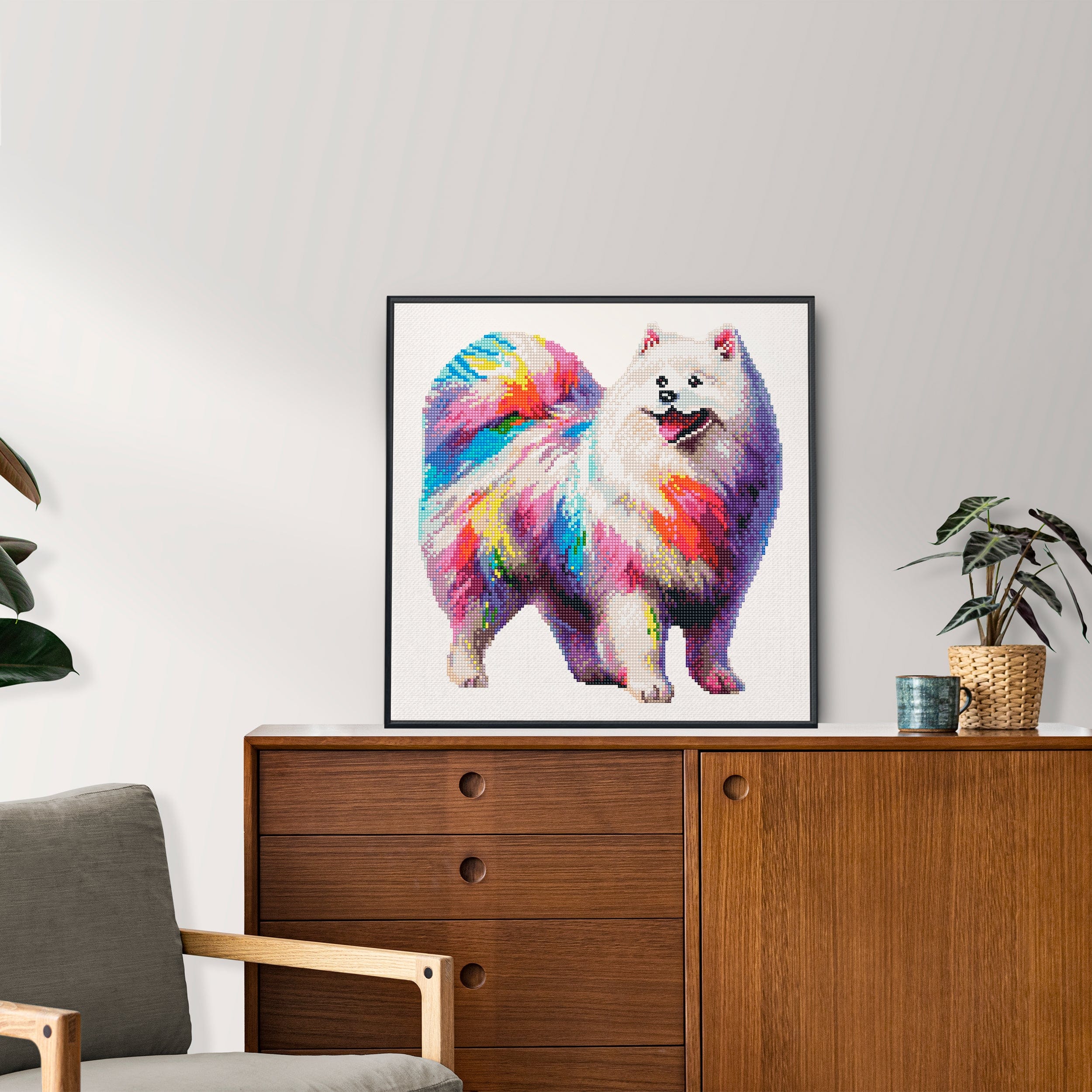 15.7"x15.7" / 40cm x 40cm Samoyed Dog - Diamond Painting Kit