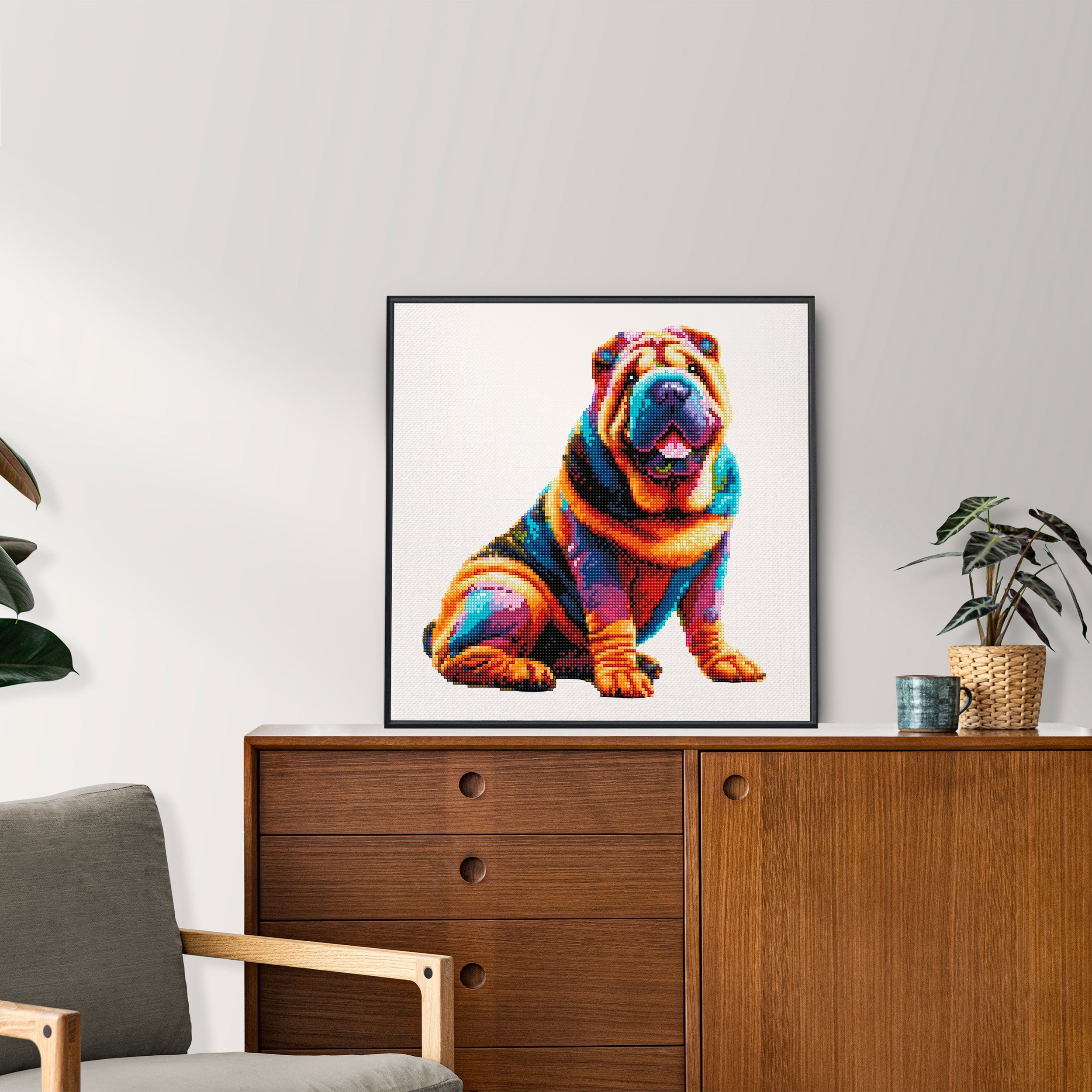 15.7"x15.7" / 40cm x 40cm Shar Pei Dog - Diamond Painting Kit