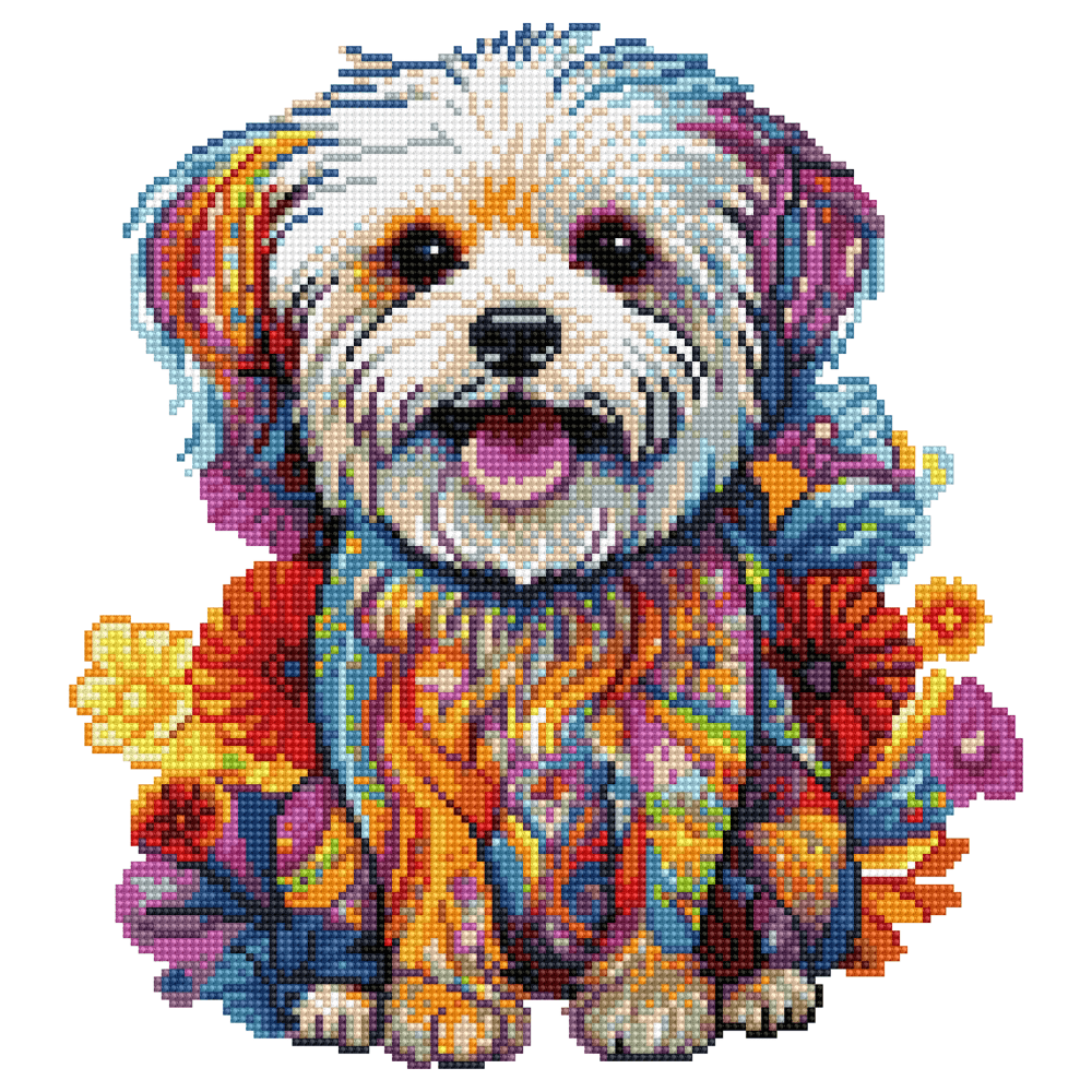 15.7"x15.7" / 40cm x 40cm Maltese Dog - Diamond Painting Kit