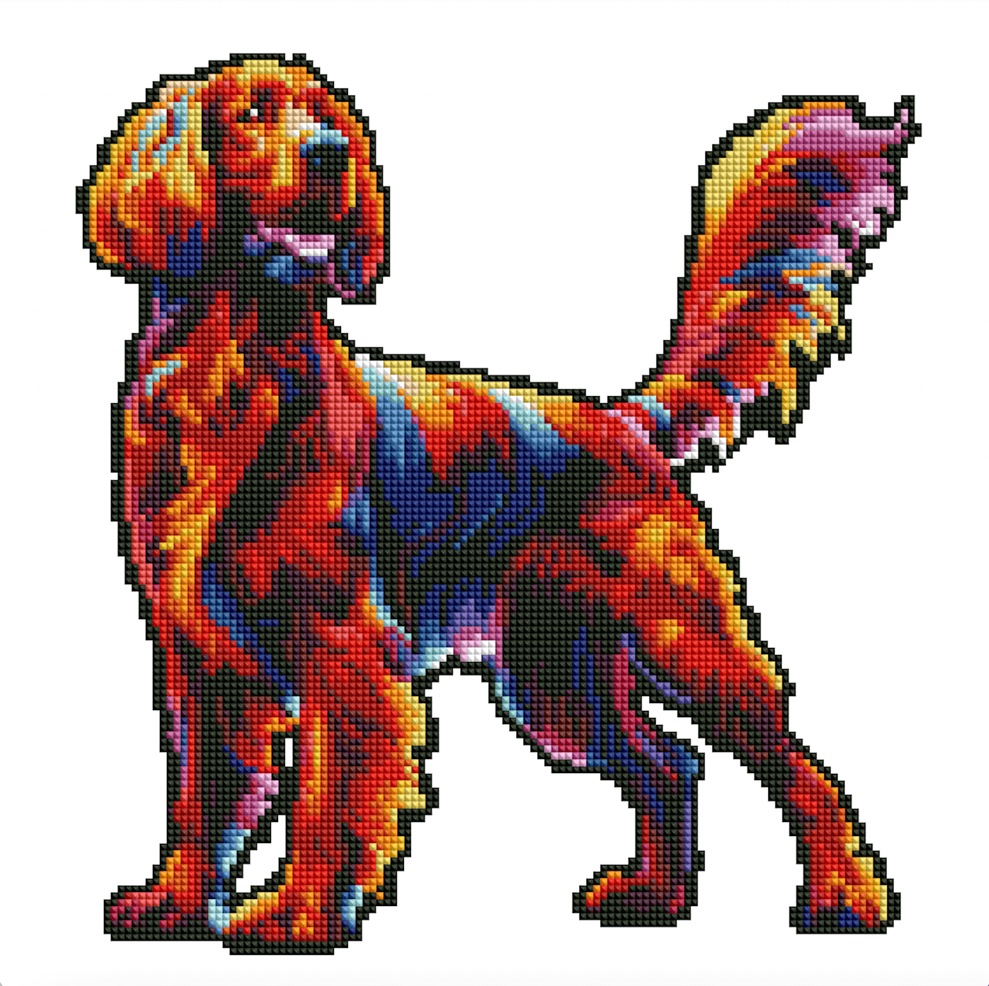 15.7"x15.7" / 40cm x 40cm Irish Setter Dog - Diamond Painting Kit