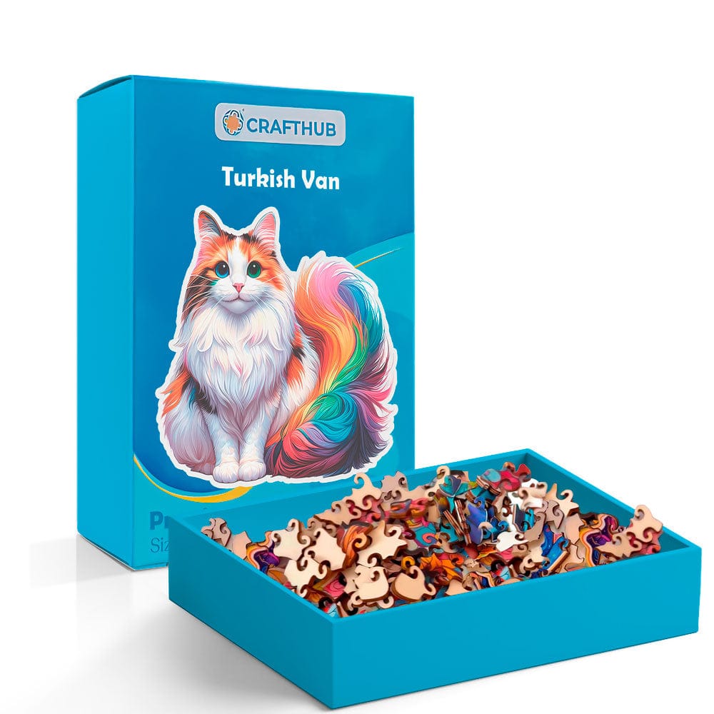 Animal Jigsaw Puzzle > Wooden Jigsaw Puzzle > Jigsaw Puzzle Turkish Van Cat - Jigsaw Puzzle