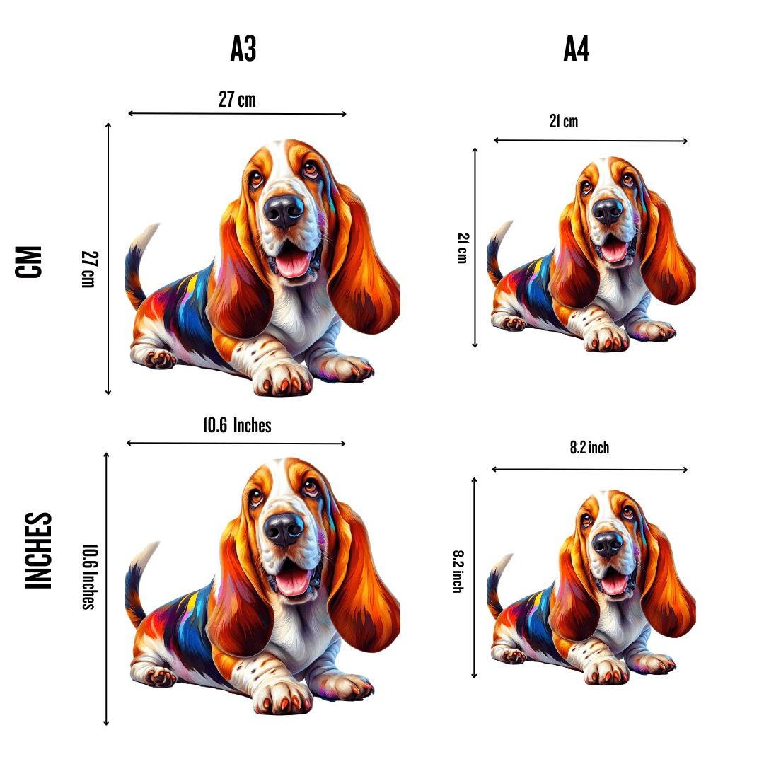 Animal Jigsaw Puzzle > Wooden Jigsaw Puzzle > Jigsaw Puzzle Basset Hound Dog - Jigsaw Puzzle