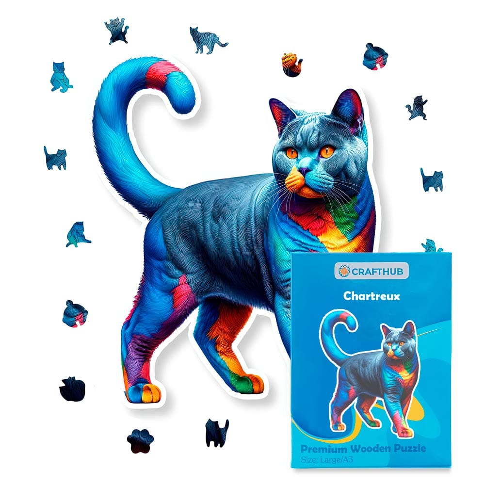 Animal Jigsaw Puzzle > Wooden Jigsaw Puzzle > Jigsaw Puzzle Chartreux Cat - Jigsaw Puzzle