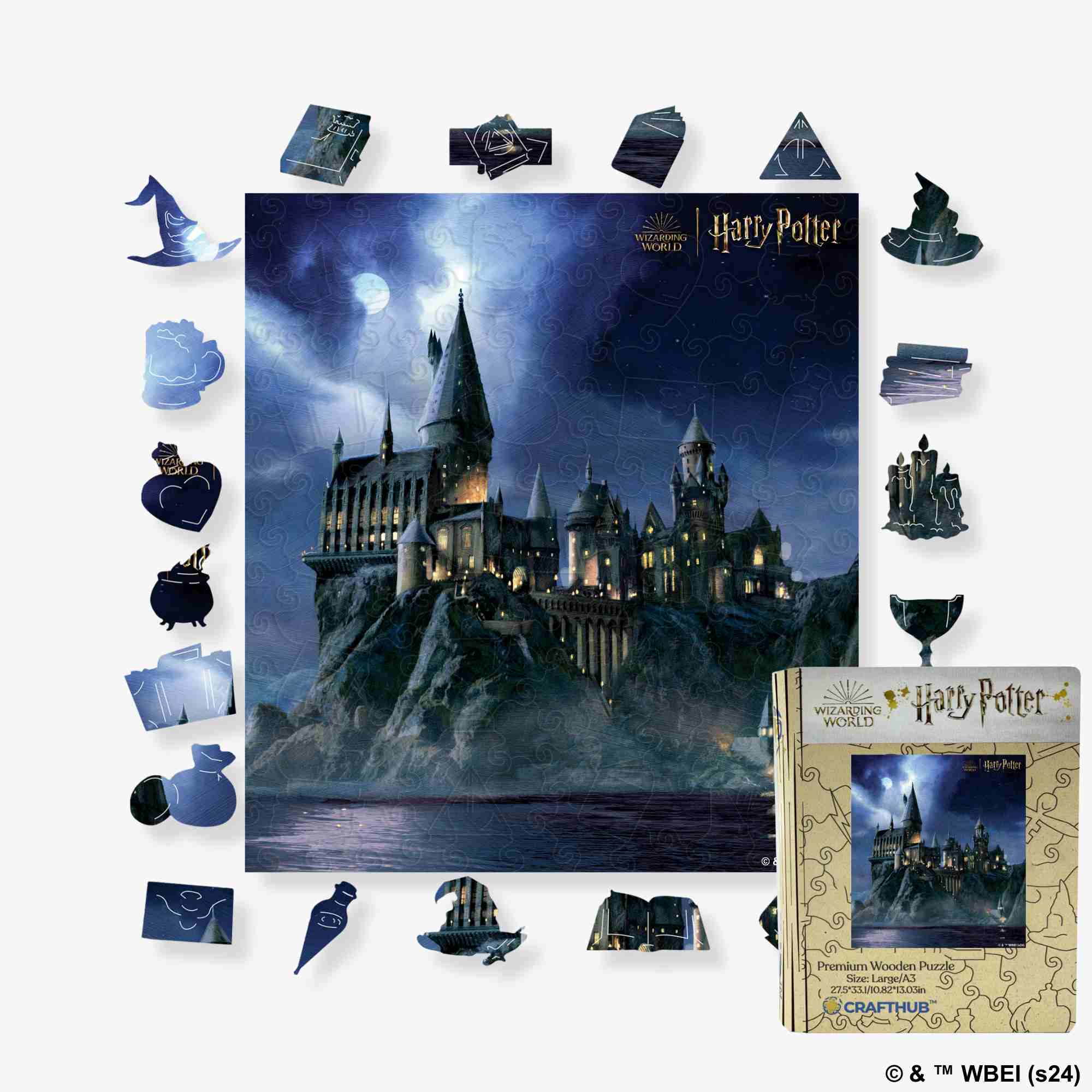 Animal Jigsaw Puzzle > Wooden Jigsaw Puzzle > Jigsaw Puzzle A4 + Wooden Gift Box Harry Potter - Hogwarts Castle Wooden Jigsaw Puzzle