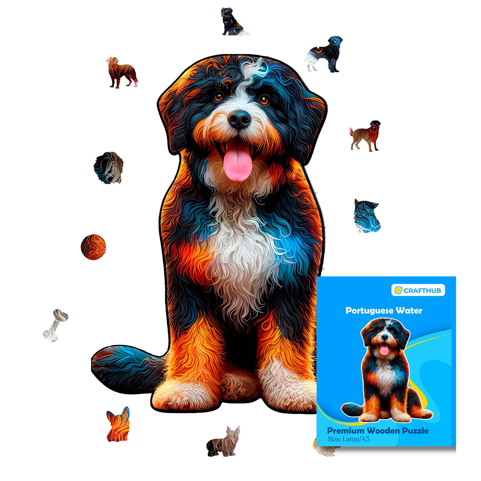 Animal Jigsaw Puzzle > Wooden Jigsaw Puzzle > Jigsaw Puzzle A4 Portuguese Water Dog - Jigsaw Puzzle