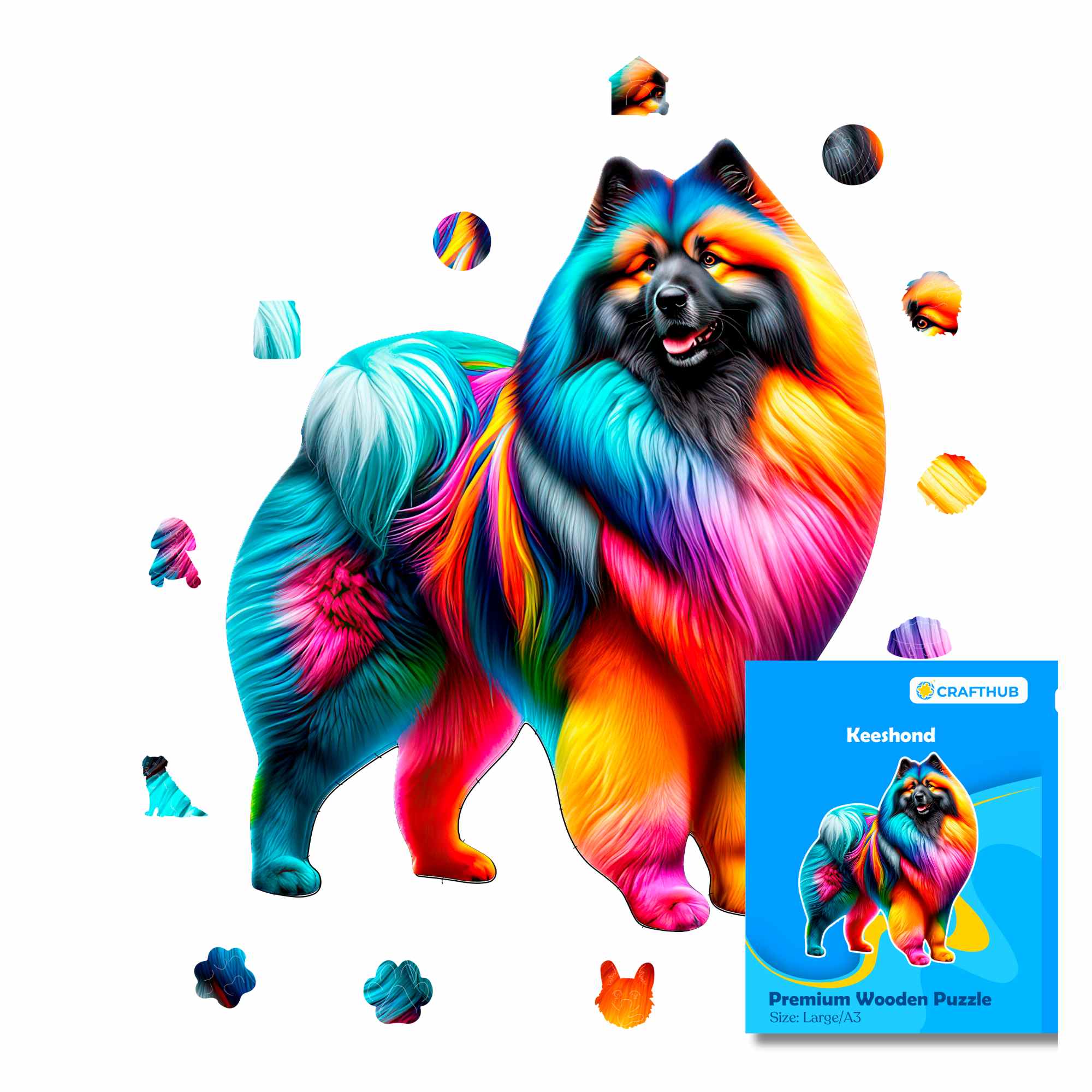 Animal Jigsaw Puzzle > Wooden Jigsaw Puzzle > Jigsaw Puzzle A4 Keeshond Dog - Jigsaw Puzzle